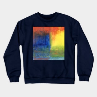 Sunset Fountain Acrylic Painting Crewneck Sweatshirt